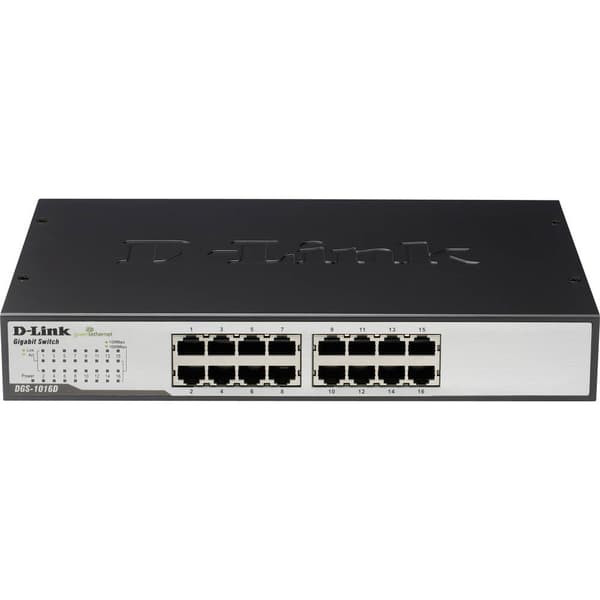 D-Link DGS-1016D Nätverks-switch 16 Port 1 GBit/s Svart, Metallisk