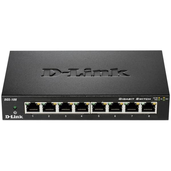 D-Link DGS-108 Nätverks-switch 8 Port 1 GBit/s Svart