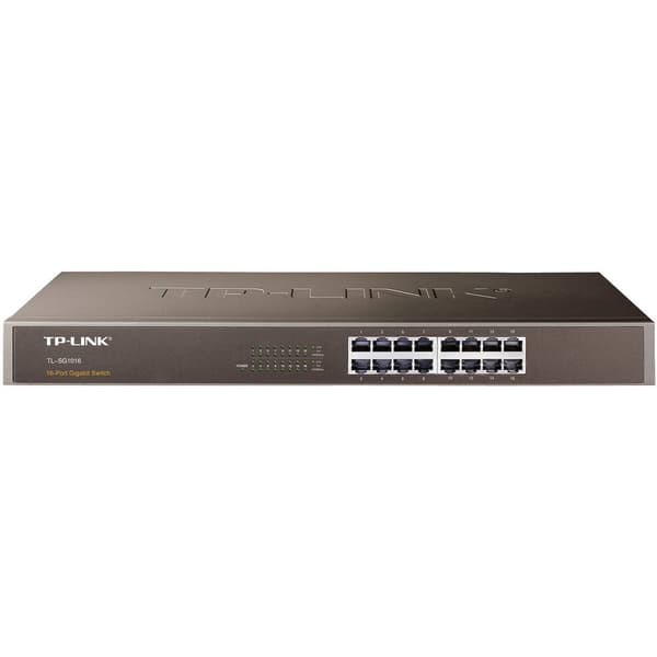 TP-LINK TL-SG1016 19 tums nätverkswitch 16 Port 1 GBit/s Svart