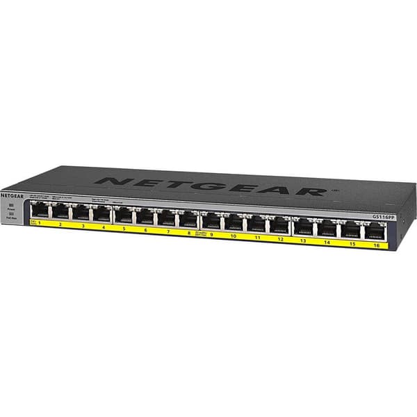 NETGEAR GS116PP Nätverks-switch 16 Port PoE-funktion Svart