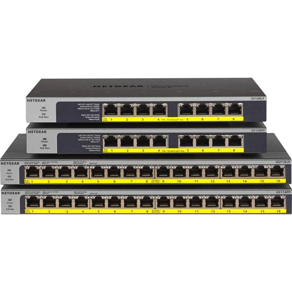 NETGEAR GS108LP-100EUS Switch RJ45 8 Port PoE-funktion