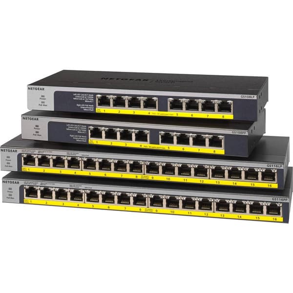 NETGEAR GS108LP-100EUS Switch RJ45 8 Port PoE-funktion