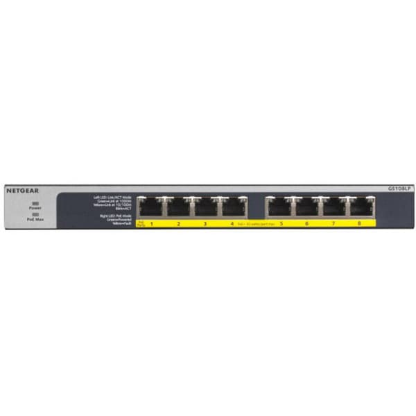 NETGEAR GS108LP-100EUS Switch RJ45 8 Port PoE-funktion