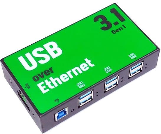 6-Port USB over Ethernet Hub, USB 3.1 Gen 1, 900mA, black
