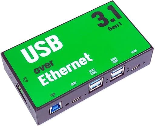 6-Port USB over Ethernet Hub, USB-C, USB 3.1 Gen 1, 900mA, black