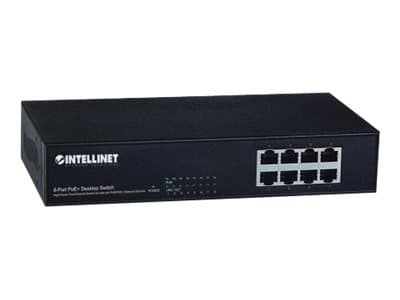 Intellinet 8-Port Fast Ethernet PoE+ Switch, 8 x PoE ports, IEEE 802.3at/af Power-over-Ethernet (PoE+/PoE), Endspan, Desktop, Box - Switch + 8 x 10/1