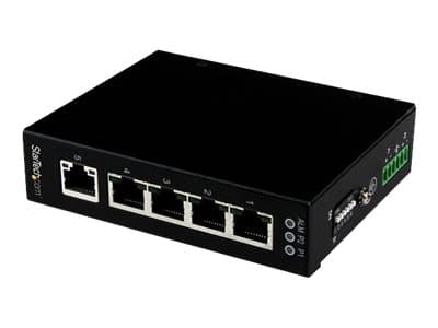 StarTech.com 5 Port Unmanaged Industrial Gigabit Ethernet Switch - DIN Rail / Wall-Mountable Network Switch - Rugged IP30 Gigabit Switch (IES51000) - Sort