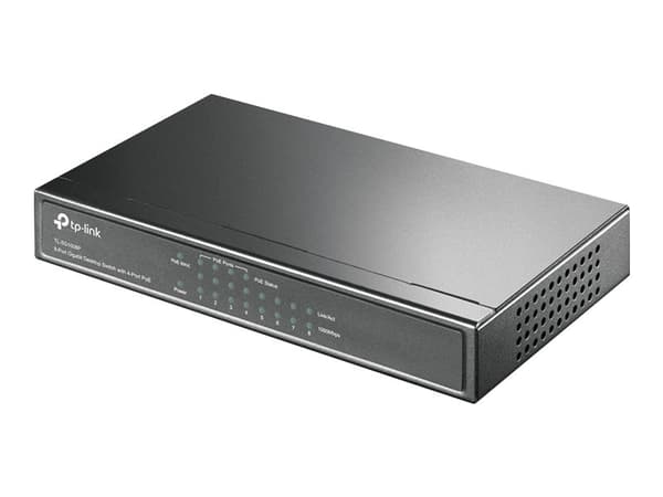TP-Link TL-SG1008P - Switch - ikke-styrt - 4 x 10/100/1000 (PoE) + 4 x 10/100/1000 - stasjonær - PoE Grå