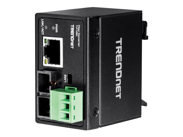 TRENDnet TI-F10SC - Fibermediekonverterare - 100Mb LAN - 10Base-T, 100Base-FX, 100Base-TX - RJ-45 / SC-läge (multi-mode) - upp till 2 km - 1310 nm -