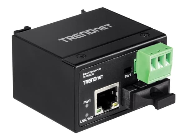 TRENDnet TI-F10S30 - Fibermedieomformer - 100Mb LAN - 10Base-T, 100Base-FX, 100Base-TX - RJ-45 / SC-enkeltmodus - opp til 30 km - 1310 nm - TAA-samsv