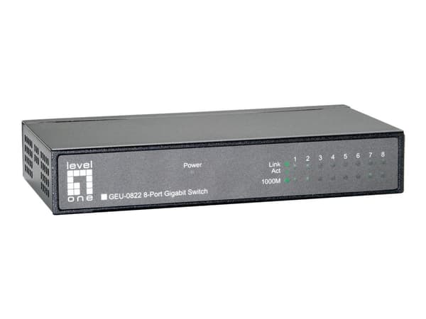 LevelOne GEU-0822 - Switch - 8 x 10/100/1000 - skrivbordsmodell