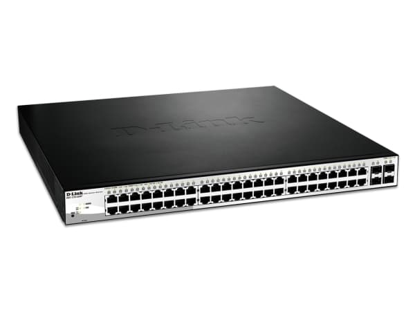 D-Link Web Smart DGS-1210-52MP - Switch - Styrt - 8 x 10/100/1000 (PoE+) + 40 x 10/100/1000 (PoE) + 4 x SFP - stasjonær, rackmonterbar - PoE+ (370 W)