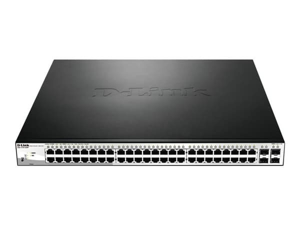 D-Link DGS-1210-52MP, Managed, L2, Gigabit Ethernet (10/100/1000), Full duplex, Power over Ethernet (PoE) musta, Harmaa