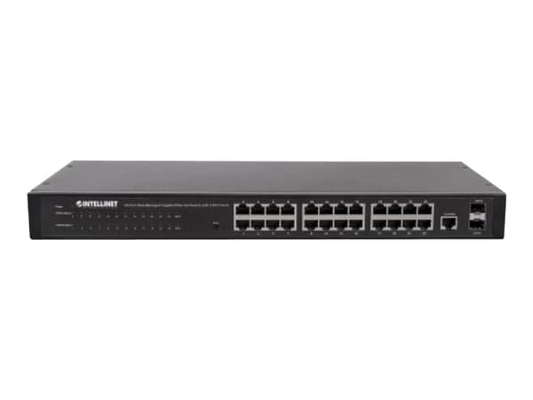 Intellinet 24-Port Network Switch, 24-Port (RJ45), Rackmount, Gigabit, 4 SFP, Ethernet Web-Smart, 10/100/1000 Mbit - Switch - Styrt - 24 x 10/100/100