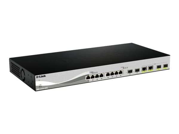 D-Link Web Smart DXS-1210-12TC - Switch - Styrt - 8 x 10GBase-T + 2 x 10 Gigabit SFP+ + 2 x kombo 10 Gigabit SFP+ - stasjonær, rackmonterbar