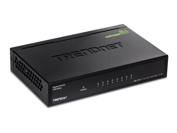 TRENDnet TEG S82g 8-Port Gigabit GREENnet Switch - Switch - 8 x 10/100/1000 - skrivbordsmodell - TAA-kompatibel