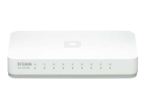 dlinkgo 8-Port Fast Ethernet Easy Desktop Switch GO-SW-8E - Switch - 8 x 10/100 - skrivbordsmodell - Likström