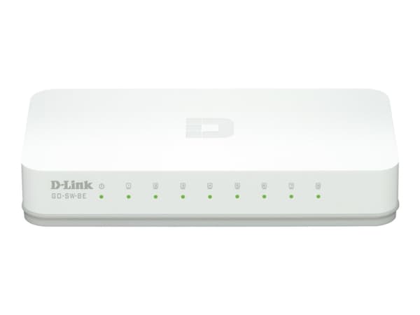 dlinkgo 8-Port Fast Ethernet Easy Desktop Switch GO-SW-8E - Switch - 8 x 10/100 - skrivbordsmodell - Likström