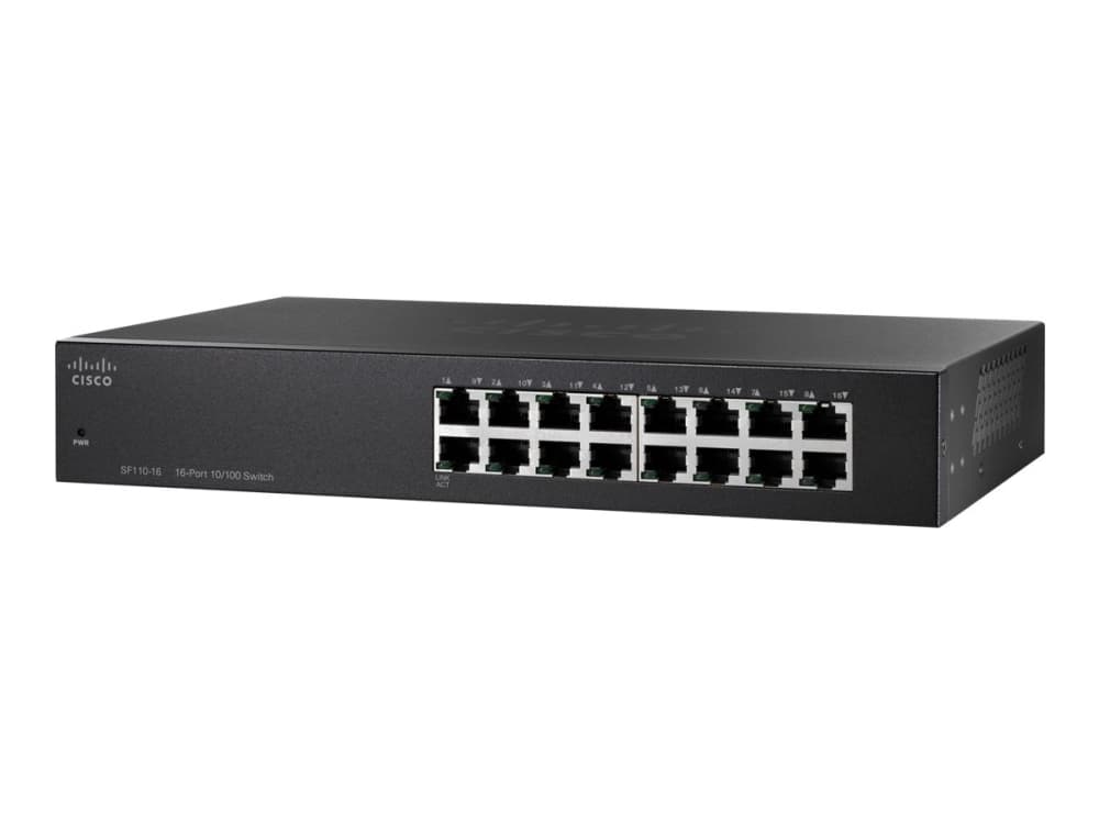 Cisco Small Business SF110-16 - Switch - ohanterad - 16 x 10/100 - rackmonterbar