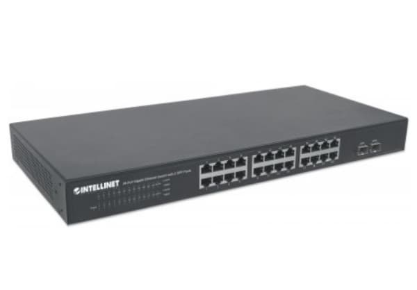 Intellinet 561044, Ohanterad, L2, Gigabit Ethernet (10/100/1000), Full duplex, Rackmontering, 1U