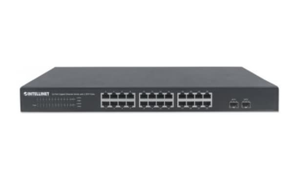 Intellinet 561044, Ohanterad, L2, Gigabit Ethernet (10/100/1000), Full duplex, Rackmontering, 1U