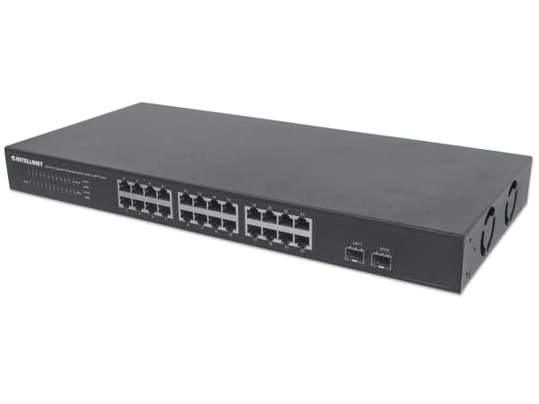 Intellinet 561044, Ohanterad, L2, Gigabit Ethernet (10/100/1000), Full duplex, Rackmontering, 1U
