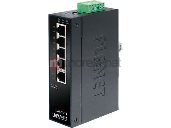 PLANET ISW-501T - Switch - 5 x 10/100 - DIN-skinnemonterbar, veggmonterbar