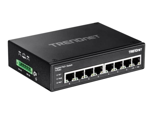 Trendnet TI-PG80, Hallitsematon, L2, Gigabit Ethernet (10/100/1000), Täysin kaksipuolinen, Power over Ethernet -tuki, Seinäkiinnitteinen