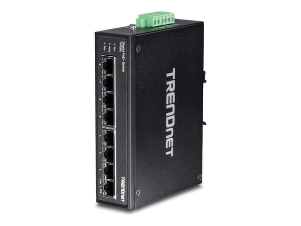 Trendnet TI-PG80, Hallitsematon, L2, Gigabit Ethernet (10/100/1000), Täysin kaksipuolinen, Power over Ethernet -tuki, Seinäkiinnitteinen
