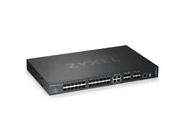 Zyxel XGS4600-32F - Switch - L3 - Administrerad - 24 x Gigabit SFP + 4 x kombinations-Gigabit SFP + 4 x 10 Gigabit SFP+ - rackmonterbar Svart