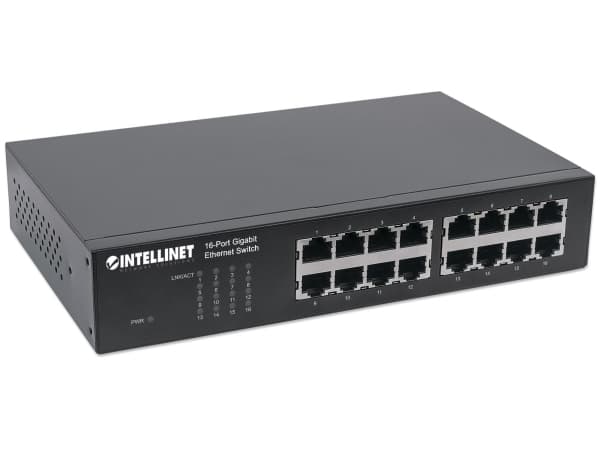 Intellinet 561068, Ohanterad, L2, Gigabit Ethernet (10/100/1000), Full duplex, Rackmontering, 1U