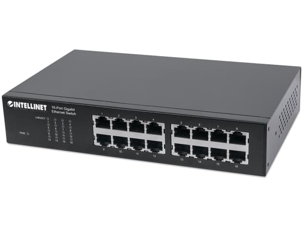 Intellinet 561068, Ohanterad, L2, Gigabit Ethernet (10/100/1000), Full duplex, Rackmontering, 1U