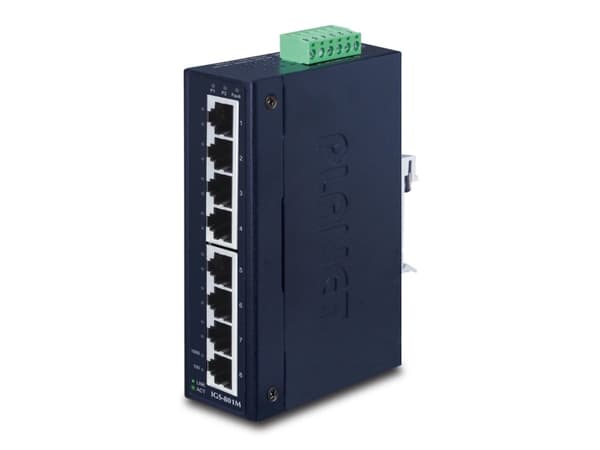 PLANET IGS-801M - Switch - Styrt - 8 x 10/100/1000 - DIN-skinnemonterbar