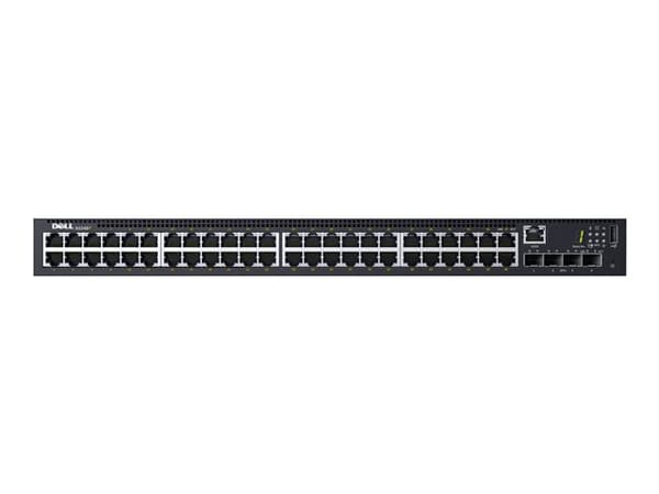 Dell Networking N1548P - Switch - L2+ - Administrerad - 48 x 10/100/1000 + 4 x 10 Gigabit SFP+ - främre till bakre luftflöde - rackmonterbar - PoE+ (