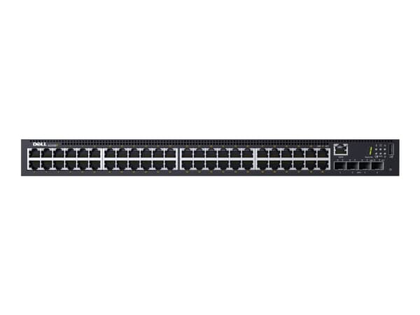 Dell Networking N1548P - Switch - L2+ - Administrerad - 48 x 10/100/1000 + 4 x 10 Gigabit SFP+ - främre till bakre luftflöde - rackmonterbar - PoE+ (