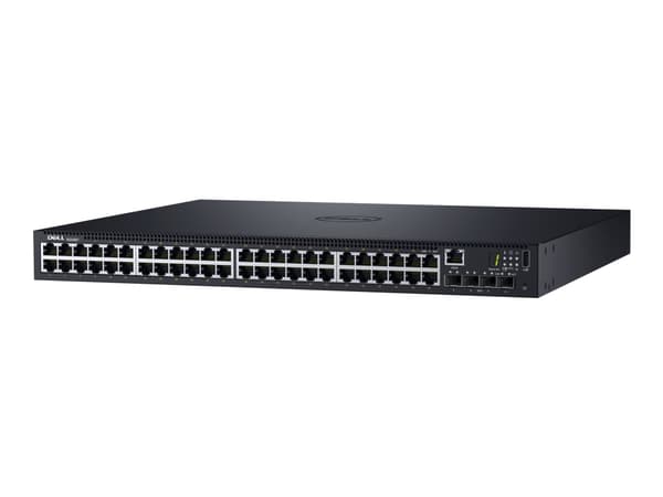 Dell Networking N1548P - Switch - L2+ - Administrerad - 48 x 10/100/1000 + 4 x 10 Gigabit SFP+ - främre till bakre luftflöde - rackmonterbar - PoE+ (