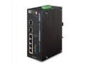 Miniatyrbild 5 av 5: PLANET IGS-624HPT - Switch - 4 x 10/100/1000 (PoE+) + 2 x Gigabit SFP - DIN-skenmonterbar, väggmonterbar - PoE+ (120 W) - Likström