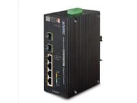 PLANET IGS-624HPT - Switch - 4 x 10/100/1000 (PoE+) + 2 x Gigabit SFP - DIN-skenmonterbar, väggmonterbar - PoE+ (120 W) - Likström