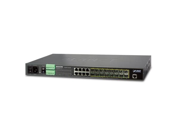PLANET MGSW-24160F - Managed Metro Ethernet Switch 16-port 100/1000Base-X SFP + 8-port 10/100/1000, Base-T L2/L4, (AC+2 DC, DIDO), Hallittu, L2+, Gig
