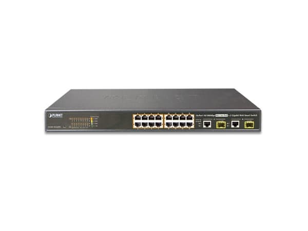 PLANET FGSW-1816HPS - Switch - Administrerad - 16 x 10/100 + 2 x kombinations-Gigabit SFP - skrivbordsmodell