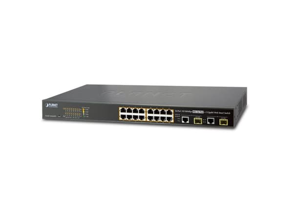 PLANET FGSW-1816HPS - Switch - Administrerad - 16 x 10/100 + 2 x kombinations-Gigabit SFP - skrivbordsmodell