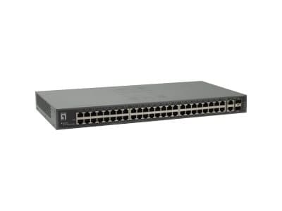 LevelOne FGU-5021 - Switch - ikke administrert - 48 x 10/100 + 2 x combo Gigabit SFP - monterbar på stativ Grå