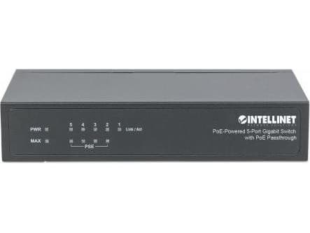 INTELLINET 561082 Intellinet PoE/PoE+ Passthrough Gigabit Switch 5x 10/100/1000 (1xPD, 4xPSE) 68W