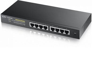 Zyxel GS1900-8HP - Switch - smart - 8 x 10/100/1000 (PoE+) - skrivbordsmodell, väggmonterbar - PoE+ (70 W)