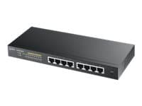 Zyxel GS1900-8HP - Switch - smart - 8 x 10/100/1000 (PoE+) - skrivbordsmodell, väggmonterbar - PoE+ (70 W)
