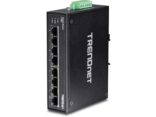 TRENDnet TI-G80 - Switch - ikke administreret - 8 x 100/1000 - DIN monterbar på skinne, væg-monterbar - DC strøm
