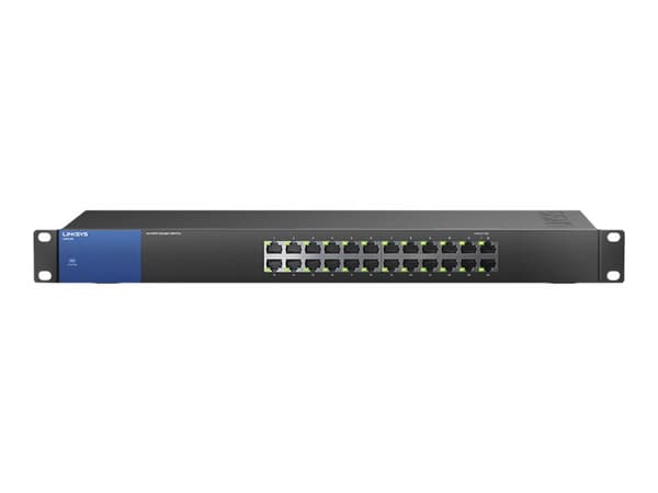 Linksys LGS124, Hallitsematon, L2, Gigabit Ethernet (10/100/1000), Telineasennus, 1U