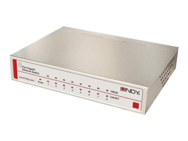 Lindy Gigabit Desktop Switch - Switch - 8 x 10/100/1000 - stasjonær