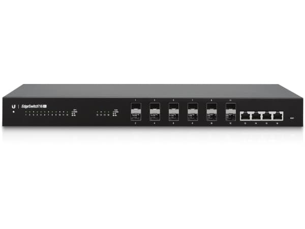 Ubiquiti EdgeSwitch ES-16-XG - Switch - L3 - Administrerad - 12 x 10 Gigabit SFP+ + 4 x 10 Gigabit Ethernet - rackmonterbar - Växelström 120/230 V/li