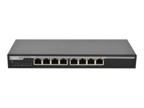 DIGITUS Professional DN-95340 - Switch - 8 x 10/100/1000 (PoE) - skrivbordsmodell - PoE (131 W)